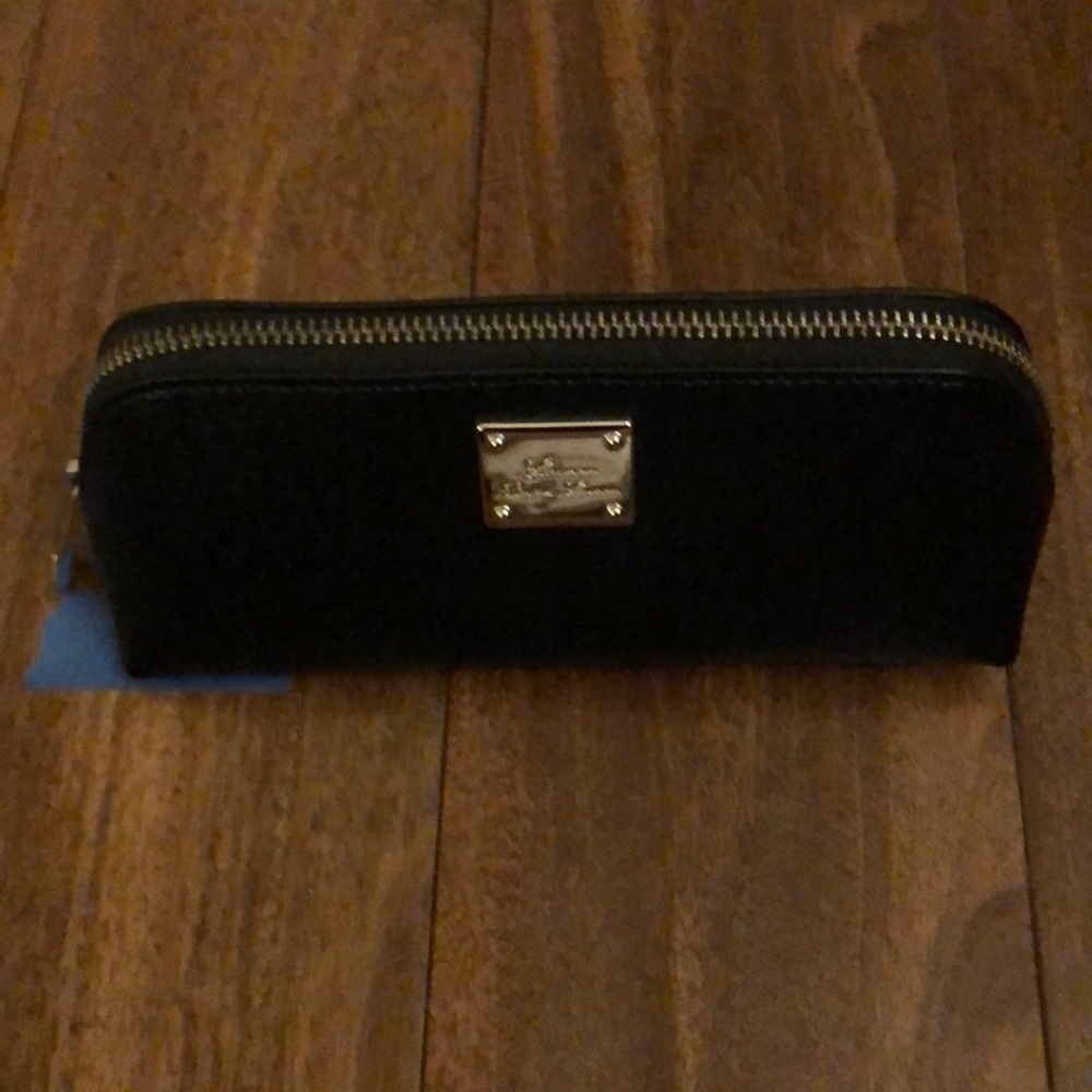 Lauren Ralph Lauren black leather make-up clutch bag (matches wallet) NWOT